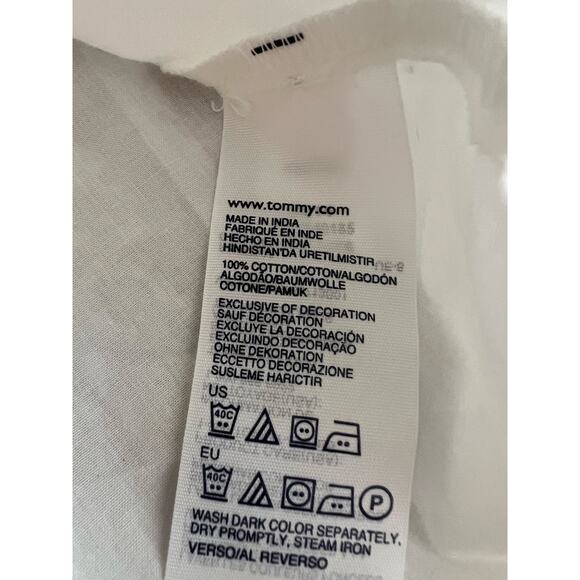 Tommy Hilfiger 100% Cotton Button Down Dress Shirt Sheer White Size Medium - Picture 7 of 9